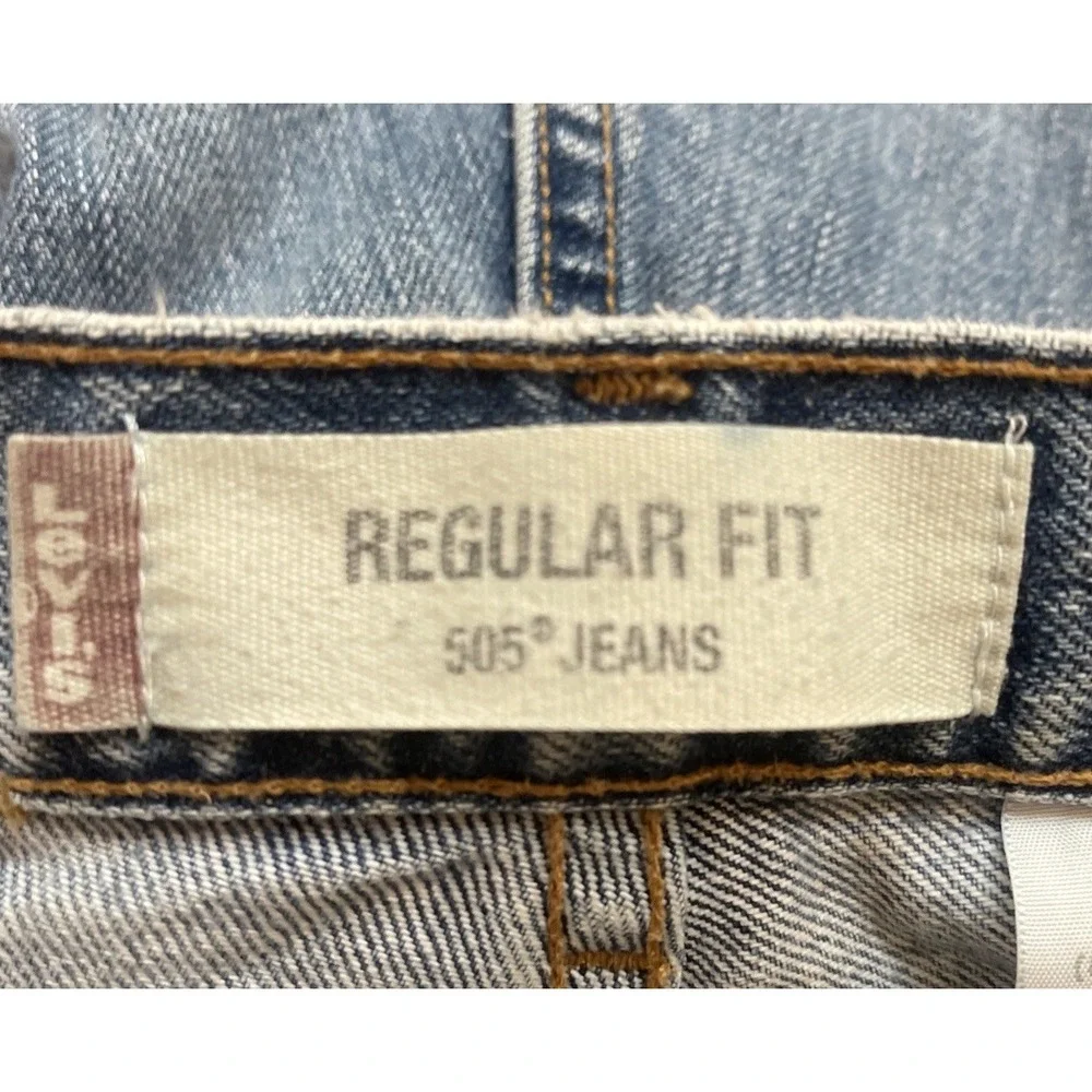 Levi's 505 Denim Jeans Men's 36x30 Regular Fit Straight Leg Med Wash Relaxed 2